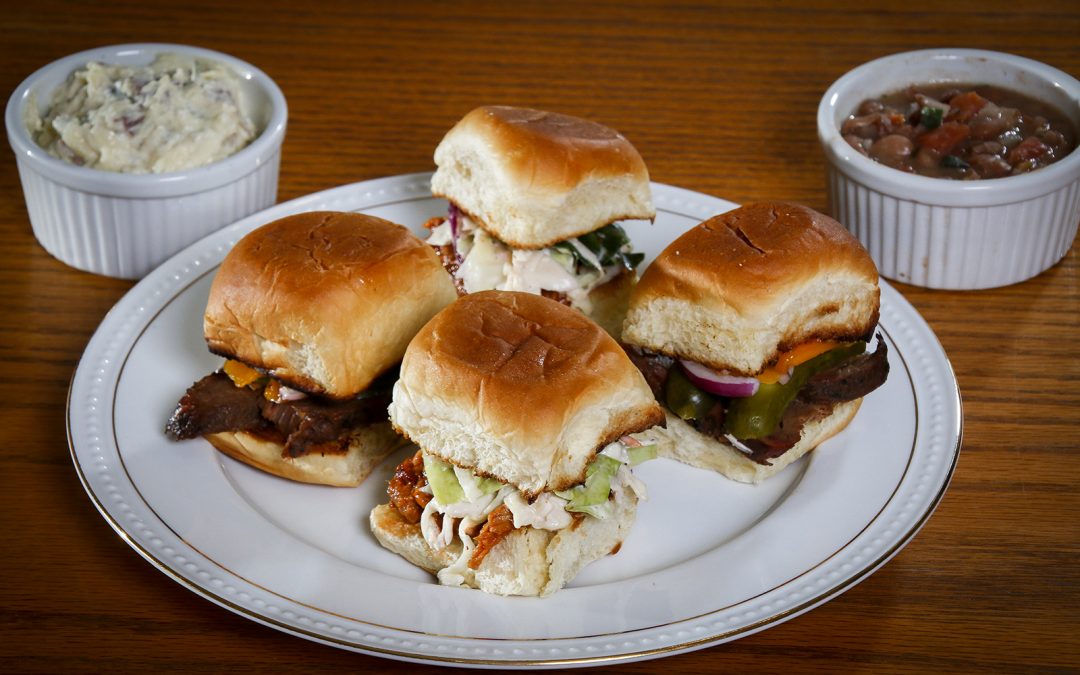 Pulled Pork and Beef Brisket Sliders